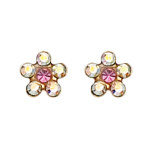 Inverness Rose Flower #760 Earring 24KT GP CZ